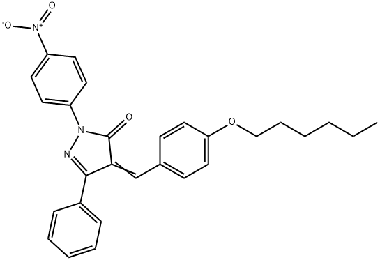 4-[4-(hexyloxy)benzylidene]-2-{4-nitrophenyl}-5-phenyl-2,4-dihydro-3H-pyrazol-3-one 结构式