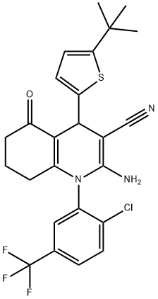 311793-41-6 2-amino-4-(5-tert-butyl-2-thienyl)-1-[2-chloro-5-(trifluoromethyl)phenyl]-5-oxo-1,4,5,6,7,8-hexahydro-3-quinolinecarbonitrile