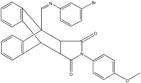 1-{(Z)-[(3-bromophenyl)imino]methyl}-17-(4-methoxyphenyl)-17-azapentacyclo[6.6.5.0~2,7~.0~9,14~.0~15,19~]nonadeca-2,4,6,9,11,13-hexaene-16,18-dione Structure