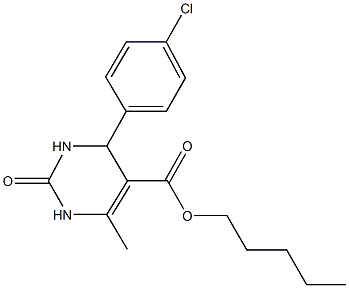pentyl 4-(4-chlorophenyl)-6-methyl-2-oxo-1,2,3,4-tetrahydro-5-pyrimidinecarboxylate Structure
