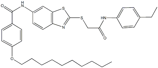 4-(decyloxy)-N-(2-{[2-(4-ethylanilino)-2-oxoethyl]sulfanyl}-1,3-benzothiazol-6-yl)benzamide Structure