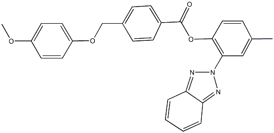 2-(2H-1,2,3-benzotriazol-2-yl)-4-methylphenyl 4-[(4-methoxyphenoxy)methyl]benzoate Structure
