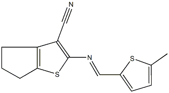 2-{[(5-methyl-2-thienyl)methylene]amino}-5,6-dihydro-4H-cyclopenta[b]thiophene-3-carbonitrile Structure