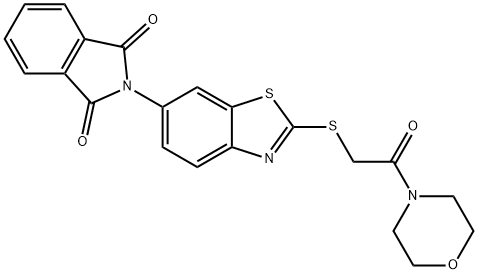 2-(2-{[2-(4-morpholinyl)-2-oxoethyl]sulfanyl}-1,3-benzothiazol-6-yl)-1H-isoindole-1,3(2H)-dione,312287-01-7,结构式