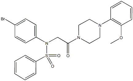 N-(4-bromophenyl)-N-{2-[4-(2-methoxyphenyl)-1-piperazinyl]-2-oxoethyl}benzenesulfonamide,312287-72-2,结构式