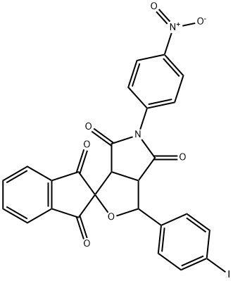 1-(4-iodophenyl)-5-(4-nitrophenyl)-3a,6a-dihydrospiro(1H-furo[3,4-c]pyrrole--3,2'-[1'H]-indene)-1',3',4,6(2'H,3H,5H)-tetrone|