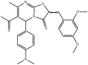 6-acetyl-2-(2,4-dimethoxybenzylidene)-5-[4-(dimethylamino)phenyl]-7-methyl-5H-[1,3]thiazolo[3,2-a]pyrimidin-3(2H)-one|