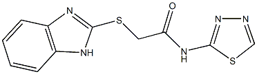 2-(1H-benzimidazol-2-ylsulfanyl)-N-(1,3,4-thiadiazol-2-yl)acetamide Struktur