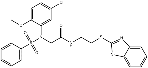 312499-04-0 N-[2-(1,3-benzothiazol-2-ylsulfanyl)ethyl]-2-[5-chloro-2-methoxy(phenylsulfonyl)anilino]acetamide