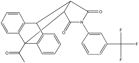 1-acetyl-17-[3-(trifluoromethyl)phenyl]-17-azapentacyclo[6.6.5.0~2,7~.0~9,14~.0~15,19~]nonadeca-2,4,6,9,11,13-hexaene-16,18-dione Struktur