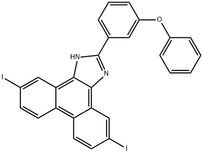 5,10-diiodo-2-(3-phenoxyphenyl)-1H-phenanthro[9,10-d]imidazole Structure