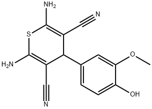 312510-13-7 2,6-diamino-4-(4-hydroxy-3-methoxyphenyl)-4H-thiopyran-3,5-dicarbonitrile