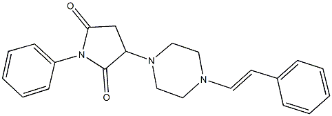 1-phenyl-3-[4-(2-phenylvinyl)-1-piperazinyl]-2,5-pyrrolidinedione Struktur