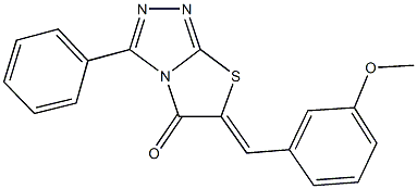 6-(3-methoxybenzylidene)-3-phenyl[1,3]thiazolo[2,3-c][1,2,4]triazol-5(6H)-one Struktur