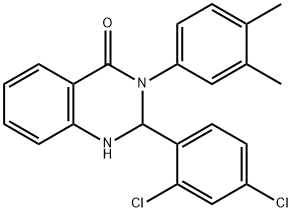2-(2,4-dichlorophenyl)-3-(3,4-dimethylphenyl)-2,3-dihydro-4(1H)-quinazolinone,312516-82-8,结构式