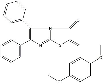 2-(2,5-dimethoxybenzylidene)-5,6-diphenylimidazo[2,1-b][1,3]thiazol-3(2H)-one,312517-19-4,结构式