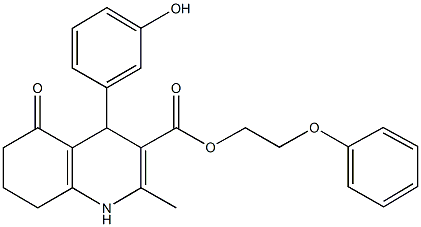 312586-06-4 2-phenoxyethyl 4-(3-hydroxyphenyl)-2-methyl-5-oxo-1,4,5,6,7,8-hexahydro-3-quinolinecarboxylate