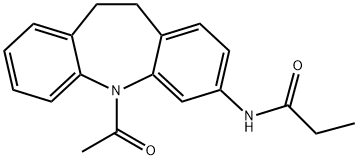 N-(5-acetyl-10,11-dihydro-5H-dibenzo[b,f]azepin-3-yl)propanamide Struktur