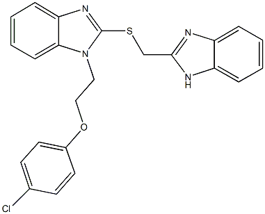 2-[(1H-benzimidazol-2-ylmethyl)sulfanyl]-1-[2-(4-chlorophenoxy)ethyl]-1H-benzimidazole Structure