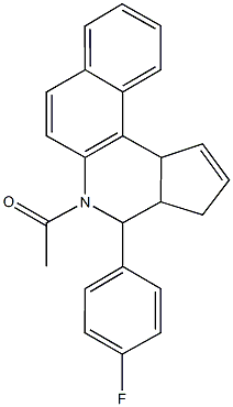 5-acetyl-4-(4-fluorophenyl)-3a,4,5,11c-tetrahydro-3H-benzo[f]cyclopenta[c]quinoline Struktur