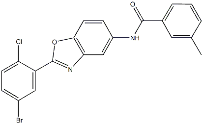 312717-00-3 N-[2-(5-bromo-2-chlorophenyl)-1,3-benzoxazol-5-yl]-3-methylbenzamide