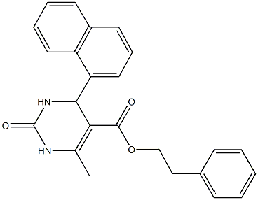 2-phenylethyl 6-methyl-4-(1-naphthyl)-2-oxo-1,2,3,4-tetrahydro-5-pyrimidinecarboxylate Struktur