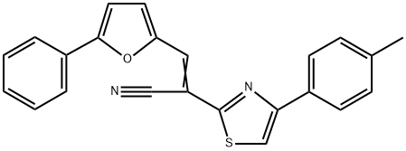 2-[4-(4-methylphenyl)-1,3-thiazol-2-yl]-3-(5-phenyl-2-furyl)acrylonitrile Struktur