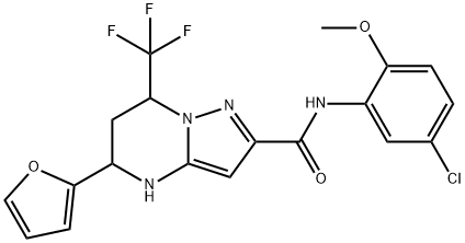 N-(5-chloro-2-methoxyphenyl)-5-(2-furyl)-7-(trifluoromethyl)-4,5,6,7-tetrahydropyrazolo[1,5-a]pyrimidine-2-carboxamide Structure