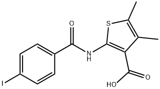 2-[(4-iodobenzoyl)amino]-4,5-dimethyl-3-thiophenecarboxylic acid Structure