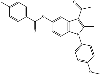 3-acetyl-1-(4-methoxyphenyl)-2-methyl-1H-indol-5-yl 4-methylbenzoate Structure