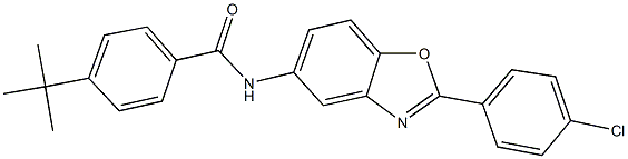4-tert-butyl-N-[2-(4-chlorophenyl)-1,3-benzoxazol-5-yl]benzamide Structure