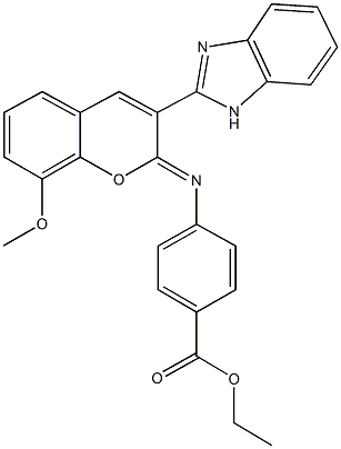 313234-47-8 ethyl 4-{[3-(1H-benzimidazol-2-yl)-8-methoxy-2H-chromen-2-ylidene]amino}benzoate