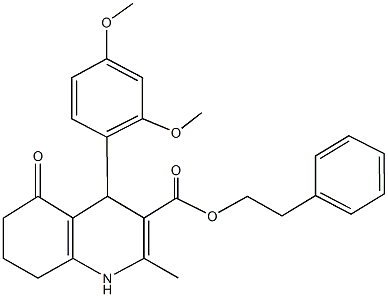 2-phenylethyl 4-(2,4-dimethoxyphenyl)-2-methyl-5-oxo-1,4,5,6,7,8-hexahydro-3-quinolinecarboxylate Struktur