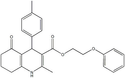 313244-85-8 2-phenoxyethyl 2-methyl-4-(4-methylphenyl)-5-oxo-1,4,5,6,7,8-hexahydro-3-quinolinecarboxylate