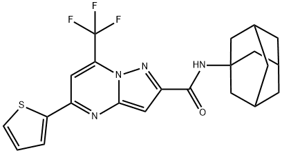 N-(1-adamantyl)-5-(2-thienyl)-7-(trifluoromethyl)pyrazolo[1,5-a]pyrimidine-2-carboxamide Struktur