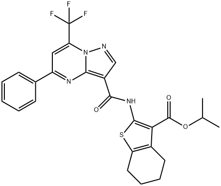 isopropyl 2-({[5-phenyl-7-(trifluoromethyl)pyrazolo[1,5-a]pyrimidin-3-yl]carbonyl}amino)-4,5,6,7-tetrahydro-1-benzothiophene-3-carboxylate|