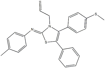 N-(3-allyl-4-[4-(methylsulfanyl)phenyl]-5-phenyl-1,3-thiazol-2(3H)-ylidene)-N-(4-methylphenyl)amine Structure