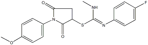313380-70-0 1-(4-methoxyphenyl)-2,5-dioxo-3-pyrrolidinyl N'-(4-fluorophenyl)-N-methylimidothiocarbamate