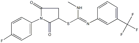 1-(4-fluorophenyl)-2,5-dioxo-3-pyrrolidinyl N-methyl-N'-[3-(trifluoromethyl)phenyl]imidothiocarbamate Struktur