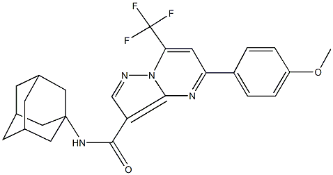 N-(1-adamantyl)-5-(4-methoxyphenyl)-7-(trifluoromethyl)pyrazolo[1,5-a]pyrimidine-3-carboxamide Struktur