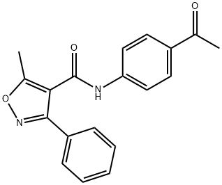 N-(4-acetylphenyl)-5-methyl-3-phenyl-4-isoxazolecarboxamide Struktur