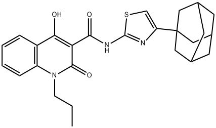 N-[4-(1-adamantyl)-1,3-thiazol-2-yl]-4-hydroxy-2-oxo-1-propyl-1,2-dihydro-3-quinolinecarboxamide|