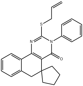 313519-90-3 3-phenyl-2-(prop-2-enylsulfanyl)-5,6-dihydro-4(3H)-oxospiro(benzo[h]quinazoline-5,1'-cyclopentane)