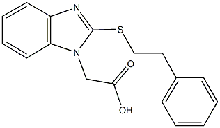 {2-[(2-phenylethyl)sulfanyl]-1H-benzimidazol-1-yl}acetic acid Structure