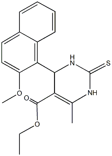 ethyl 4-(2-methoxy-1-naphthyl)-6-methyl-2-thioxo-1,2,3,4-tetrahydro-5-pyrimidinecarboxylate Struktur