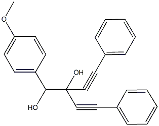 1-(4-methoxyphenyl)-4-phenyl-2-(phenylethynyl)-3-butyne-1,2-diol 结构式
