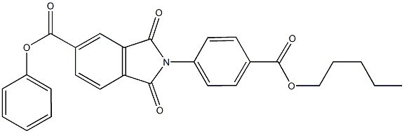 phenyl 1,3-dioxo-2-{4-[(pentyloxy)carbonyl]phenyl}-5-isoindolinecarboxylate Struktur