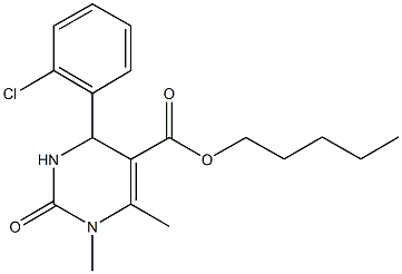 pentyl 4-(2-chlorophenyl)-1,6-dimethyl-2-oxo-1,2,3,4-tetrahydro-5-pyrimidinecarboxylate Structure