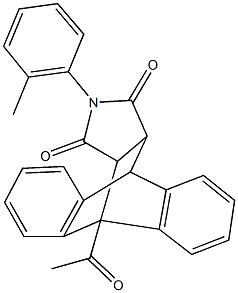 1-acetyl-17-(2-methylphenyl)-17-azapentacyclo[6.6.5.0~2,7~.0~9,14~.0~15,19~]nonadeca-2,4,6,9,11,13-hexaene-16,18-dione|