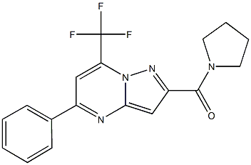 5-phenyl-2-(1-pyrrolidinylcarbonyl)-7-(trifluoromethyl)pyrazolo[1,5-a]pyrimidine Struktur